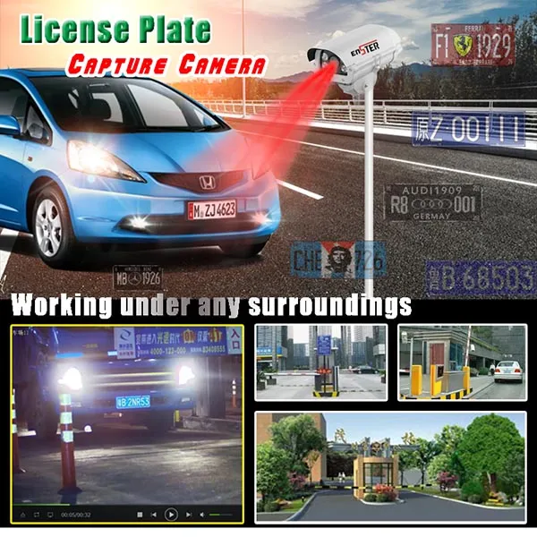 Reconnaissance de plaque d'immatriculation 2.0MP 1080P anpr capture LPR système de lecteur de caméra ip extérieur IP 66 pour le stationnement – Image 3