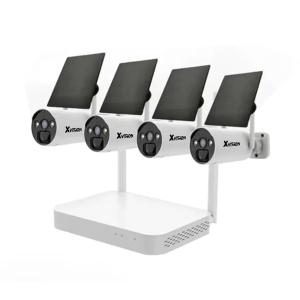 Kit de caméra sans fil CCTV à batterie rechargeable à énergie solaire 4CH Mini