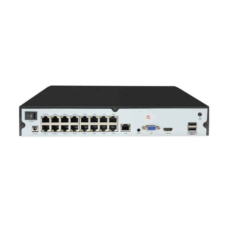 NVR PoE Plug and Play intégré 32 canaux 8MP H.265 avec sortie DC48V du commutateur PoE 16 ports – Image 2